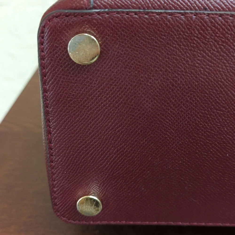 MICHAEL Michael Kors Oxblood Maddie Medium Crossgrain Leather Tote Bag - Picture 8 of 15